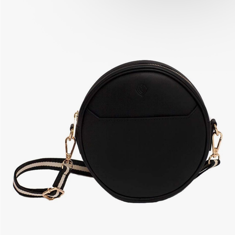 P.Mai Luna Circle Leather Belt Waist Bag in black